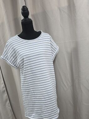 Splendid White & Light Blue Striped Short-Sleeve Tee
